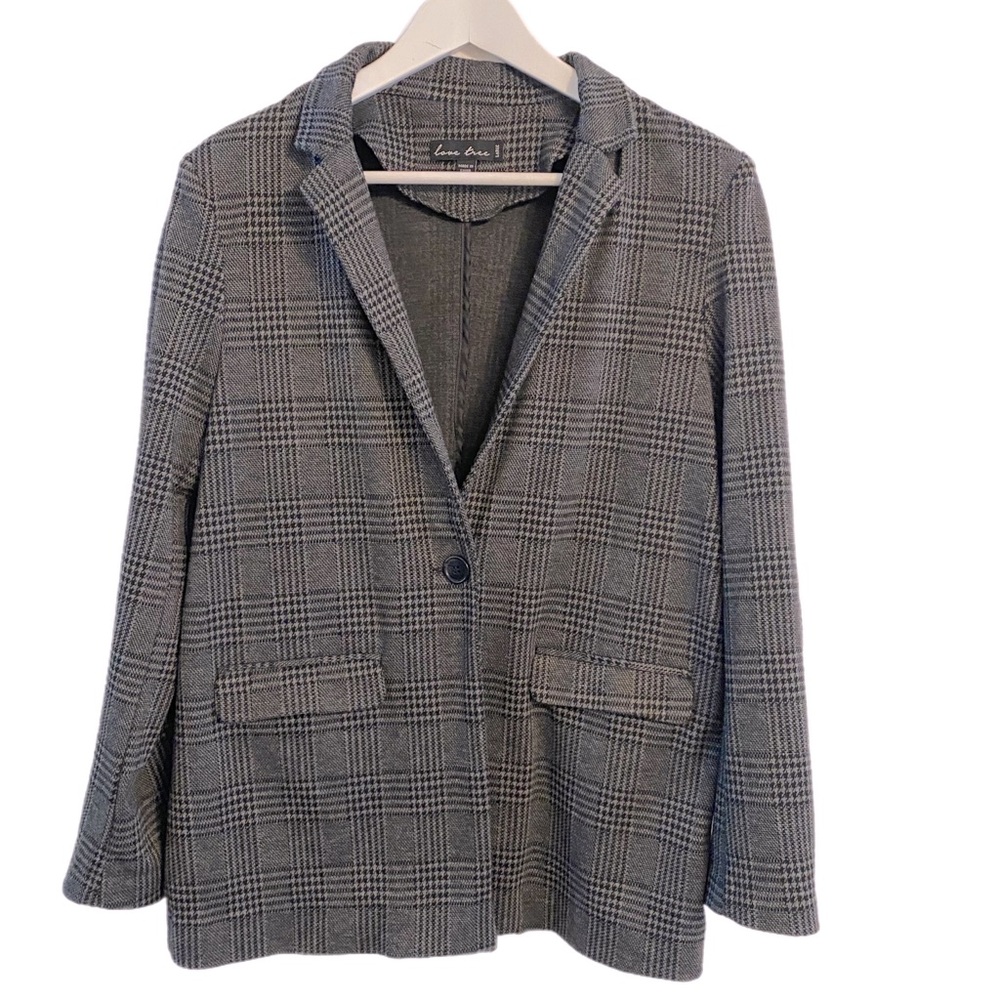 Love Tree Gray Houndstooth Blazer Size L